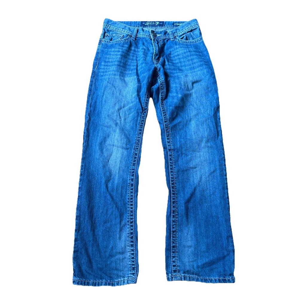 Seven7 Mens Straight Fit Stretch Jeans Blue Medium Wash 32x32